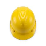 Casco Industrial ABS Amarillo de Alta Resistencia con Sistema Ratchet y Barbiquejo Ajustable